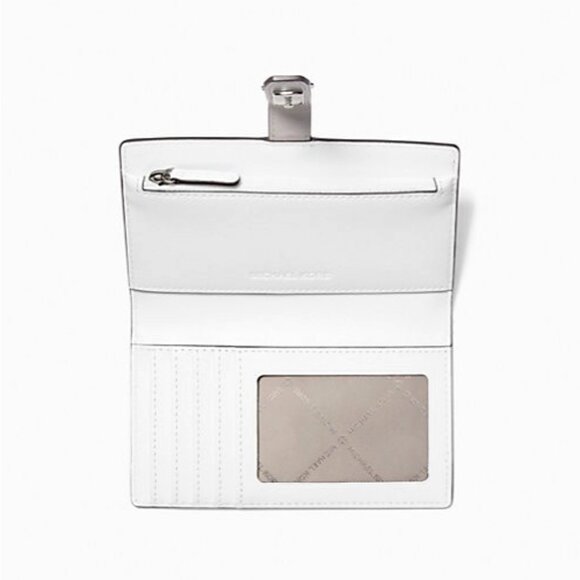 New Michael Kors Greenwich Medium Signature Logo Wallet Optic White Multi - Picture 2 of 4